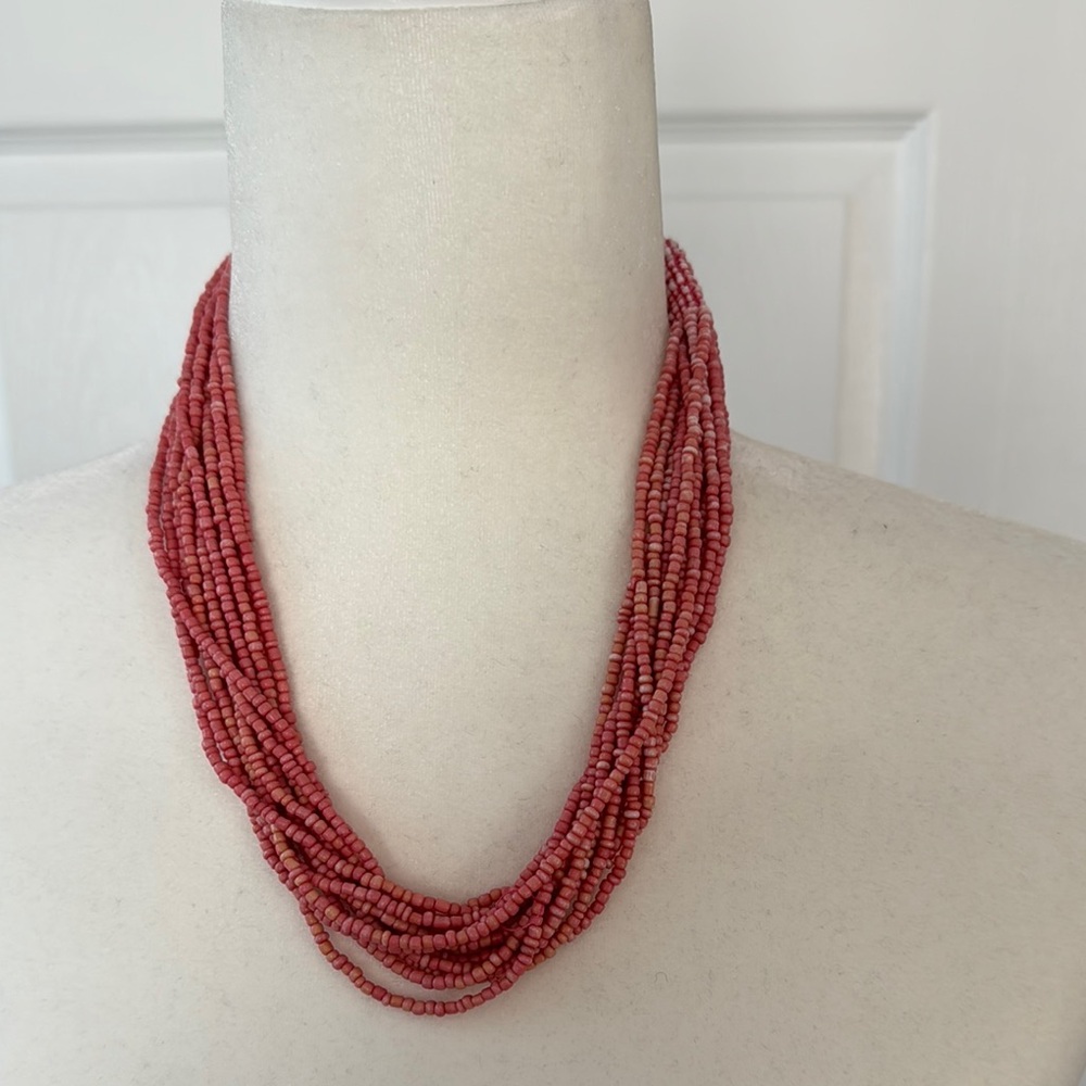 Elegant Multi-Strand Pink Necklace